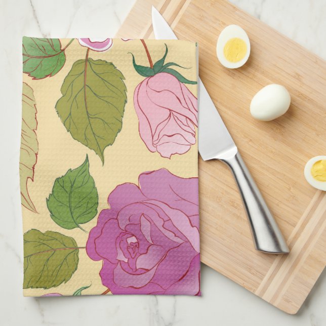 Paño De Cocina Rosas 19 (Doblado Cuarto)