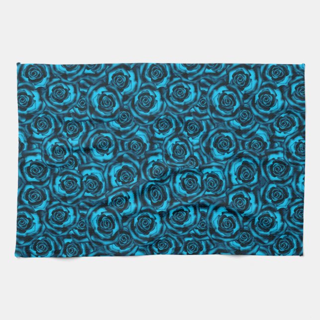 Paño De Cocina Rosas azules oscuros (Horizontal)