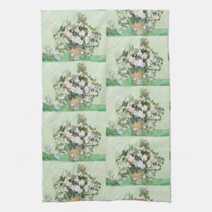 Paño De Cocina Rosas blancas de Van Gogh - Arte floral vintage a
