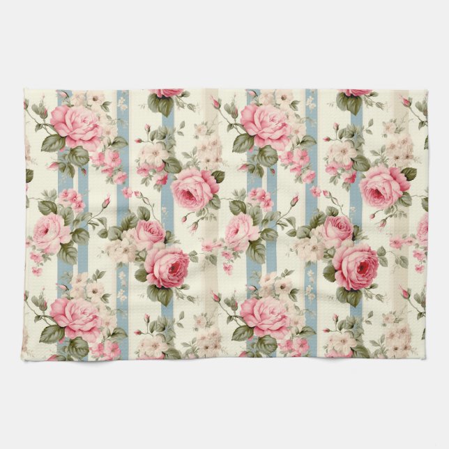 Paño De Cocina Rosas de Shabby Chic Vintage (Horizontal)