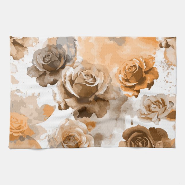 Paño De Cocina Rosas en acuarela 2 (Horizontal)