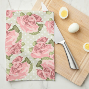 Paño De Cocina Rosas femeninos del rosa del vintage