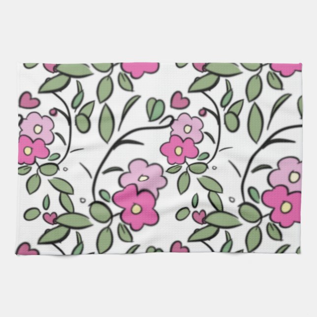 Paño De Cocina Rosas Florales (Horizontal)