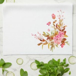 Paño De Cocina Rosas florales rosados de bonito abandonan