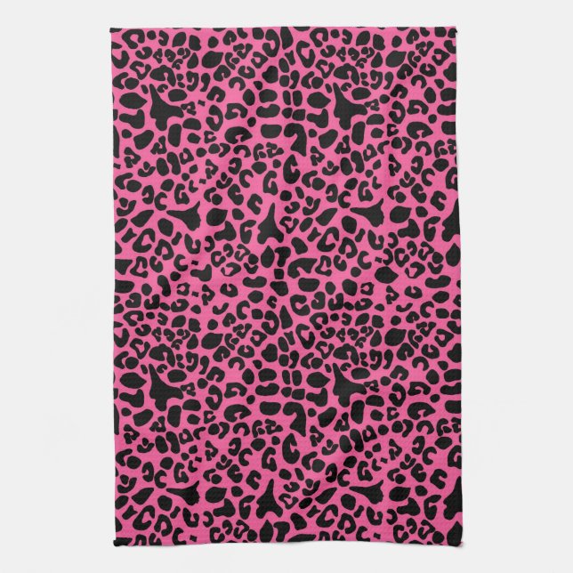 Paño De Cocina Rosas fuertes de moda y estampado leopardo moderno (Vertical)
