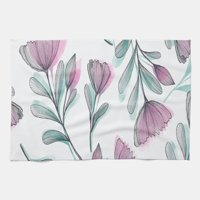 Paño De Cocina Rosas moradas (Horizontal)