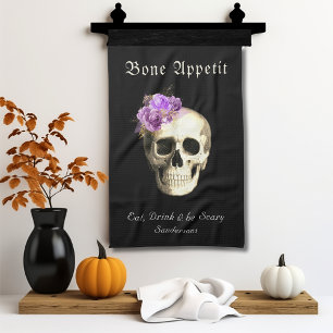 Paño De Cocina Rosas morados de cráneo gótico de Halloween person
