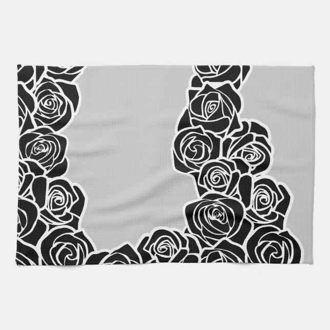 Paño De Cocina Rosas negros de Girly Vintage (Horizontal)