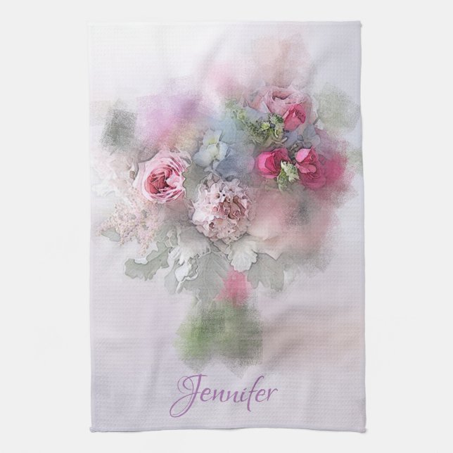 Paño De Cocina Rosas personalizados Bouquet Floral moderna person (Vertical)