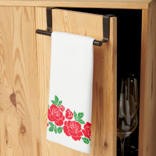 Paño De Cocina Rosas Rojas