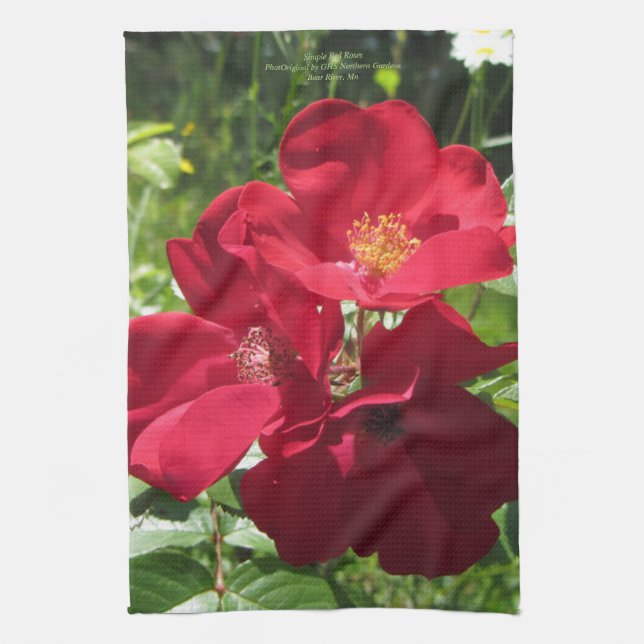 Paño De Cocina Rosas rojos simples (Vertical)