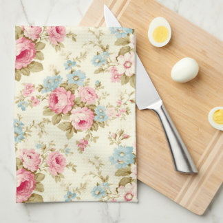Paño De Cocina Rosas románticos de inglés rosado en amarillo páli