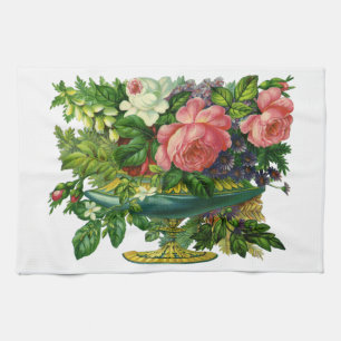 Paño De Cocina Rosas rosa rosa floral vintage, bolsa de flores