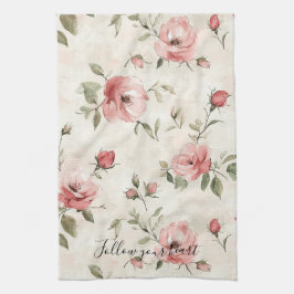 Paño De Cocina Rosas rosadas Floral