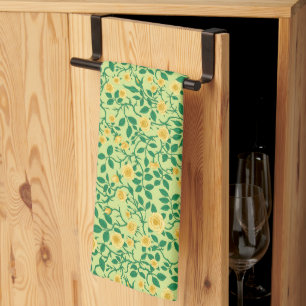 Paño De Cocina Rosas silvestres en amarillo y verde