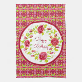 Paño De Cocina Rosas Y Patrones Rosados