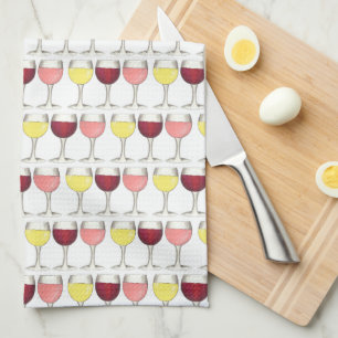 Paño De Cocina Rosé Blanco Rojo Vino Gafas Vino Degustación de Vi