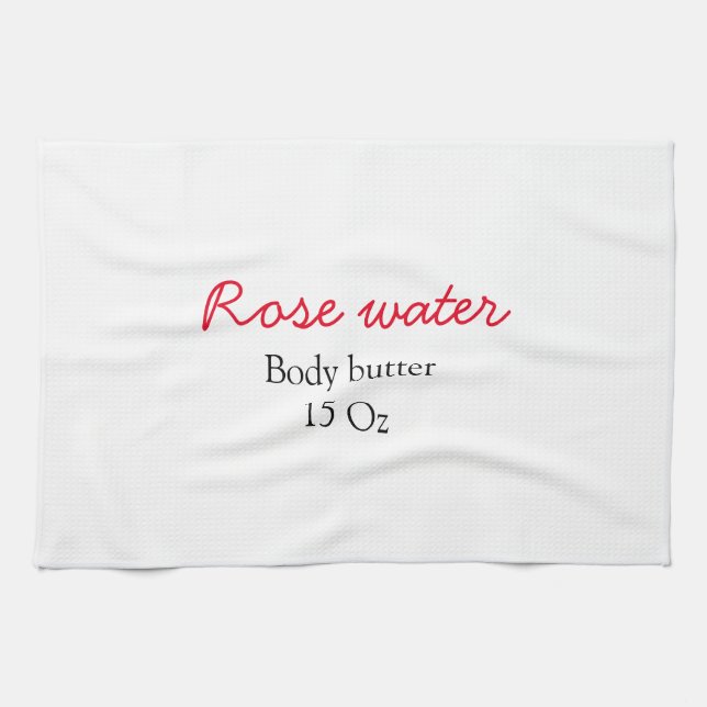 Paño De Cocina Rose body butter add your text name custom weight  (Horizontal)