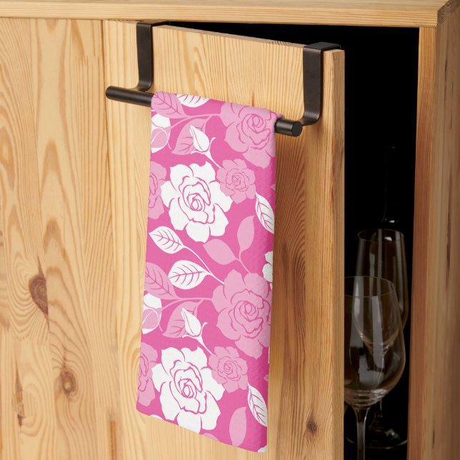 PAÑO DE COCINA ROSE PATTERN (PINK) (Pliegue de tercios)