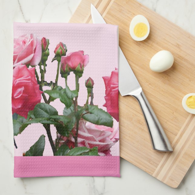 PAÑO DE COCINA ROSES DE PINK (Doblado Cuarto)