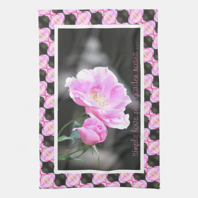 Paño De Cocina Roses rosados de bonito (Vertical)