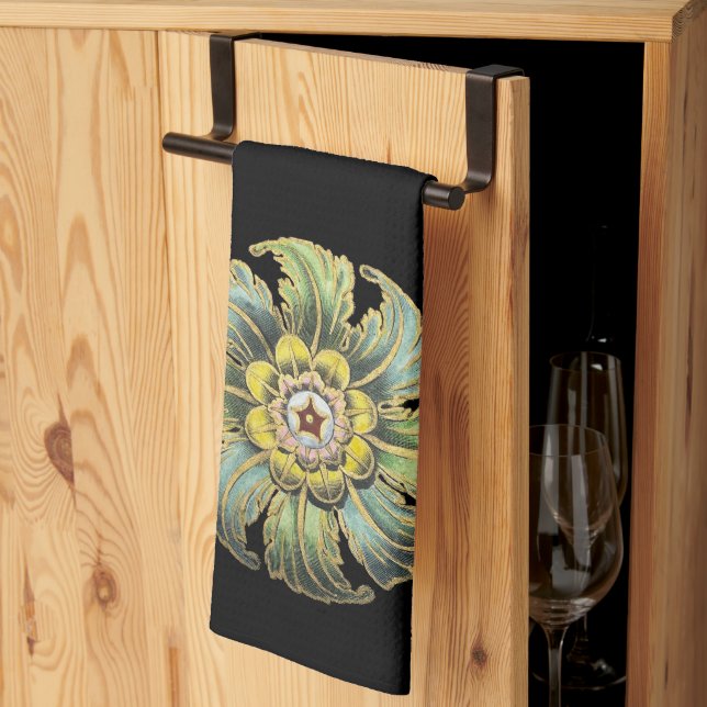 Paño De Cocina Rosette arquitectónico antiguo n.º 1 (Pliegue de tercios)