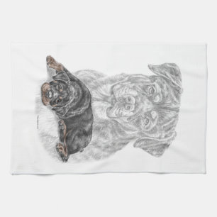 Paño De Cocina Rottweiler Dog Art