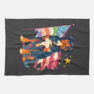 Paño De Cocina Rottweiler patriótico con arte de la bandera de EE