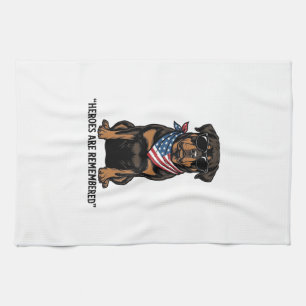 Paño De Cocina Rottweiler Patriótico Perro Héroe Diseño Vintage_1