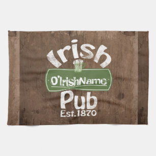Paño De Cocina Rótulo de efectos del pub antiguo de estilo irland