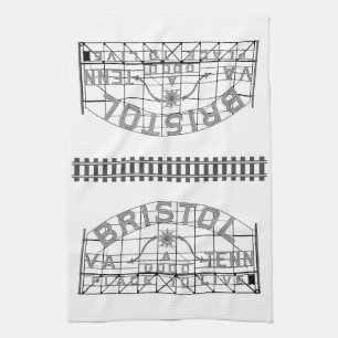 Paño De Cocina Rótulo de eslogan de Bristol con pistas sobre blan