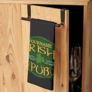 Paño De Cocina Rótulo de pub irlandés personalizado Man Cave Bar