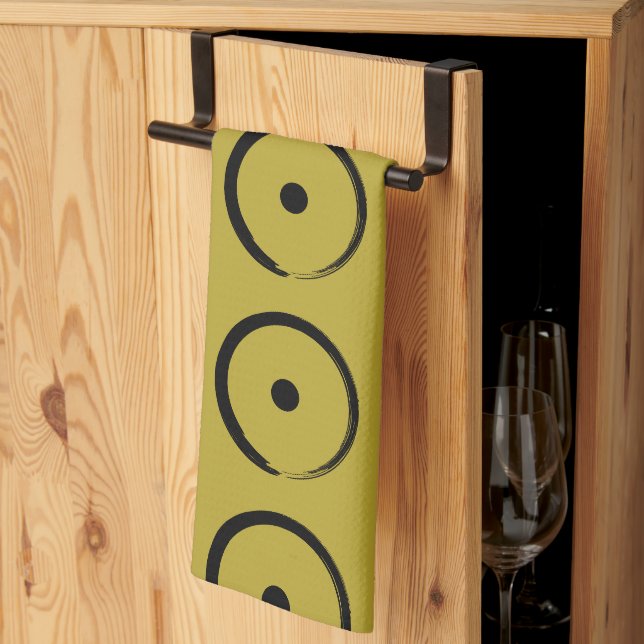 Paño De Cocina Rótulo solar astrológico - Budismo Círculo Zen 1 (Pliegue de tercios)