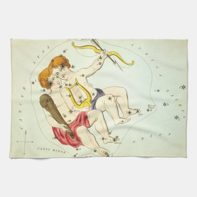 Paño De Cocina Rótulo zodiaco: Gemini (Horizontal)
