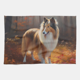 Paño De Cocina Rough Collie en Otoño Hojas Caídas Inspiran