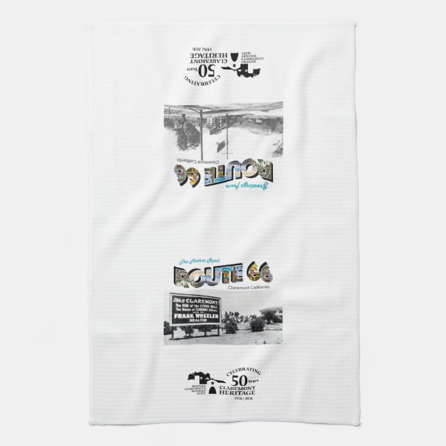 Paño De Cocina Route 66 Kitchen Tea Towel (Vertical)