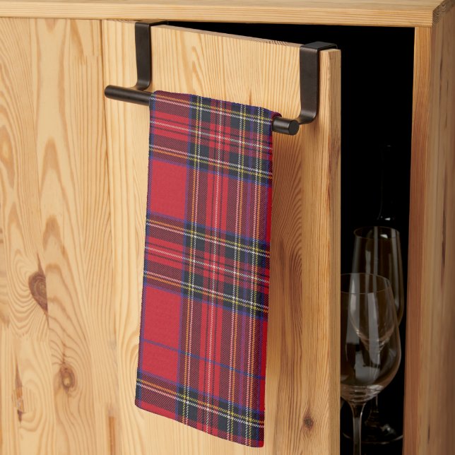 Paño De Cocina Royal Stewart Tartan Red Plaid (Pliegue de tercios)