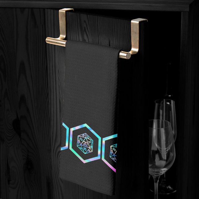 Paño De Cocina RPG Dice | Holo Fantasy Retro Tabletop PnP Gamer (Subido por el creador)