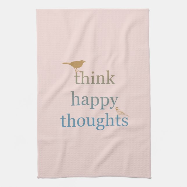 Paño De Cocina Rubor Think Happy Thoughts Birds (Vertical)