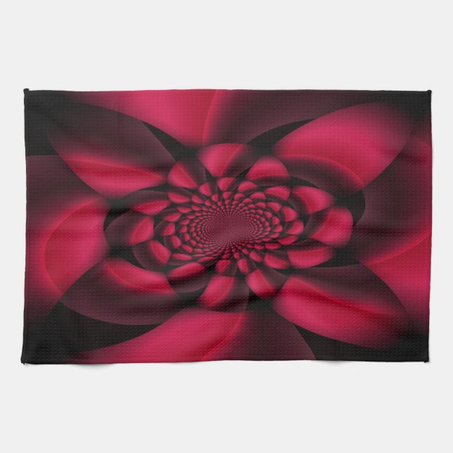 Paño De Cocina Ruby Red Black Petal (Horizontal)