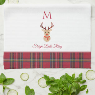 Paño De Cocina Rudolph, Navidades en monograma del Personalizado