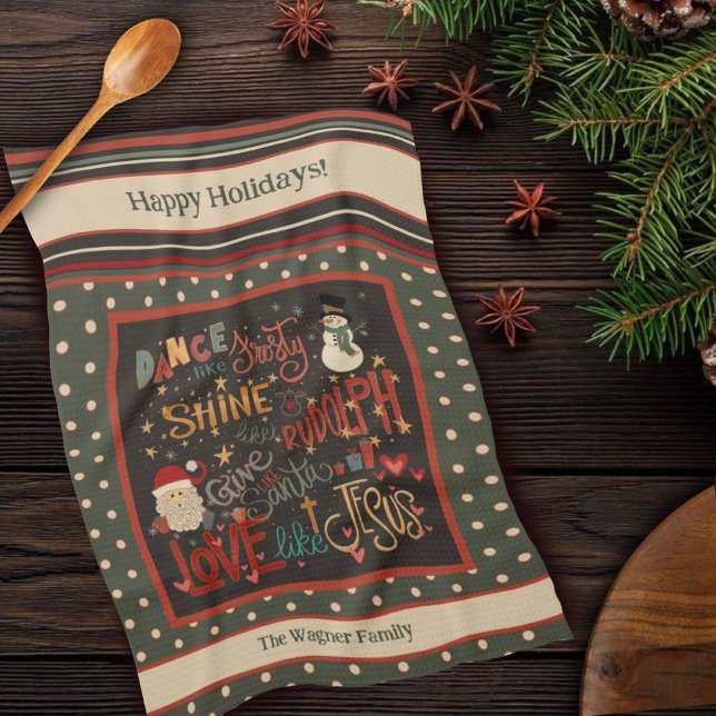 Paño De Cocina Rudolph Santa Frosty Jesús Navidades personalizado (Subido por el creador)