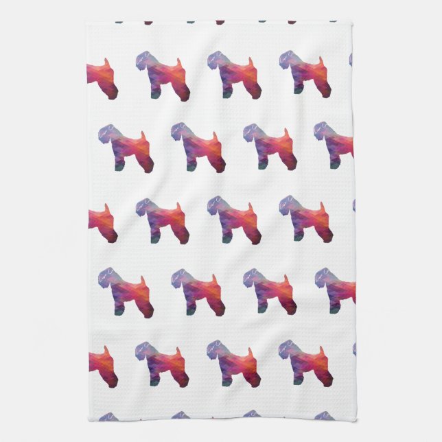 Paño De Cocina Rueda blanda recubierta de Perro Terrible Geo Púrp (Vertical)