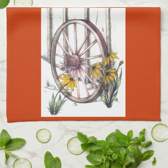Paño De Cocina Rueda de carro Dishtowel (Doblado)