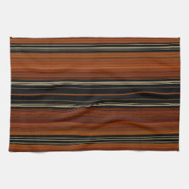 Paño De Cocina Rust Brown Modern Stripes