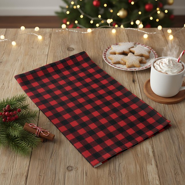 Paño De Cocina Rustic Christmas Red & Black Buffalo Plaid  (Subido por el creador)