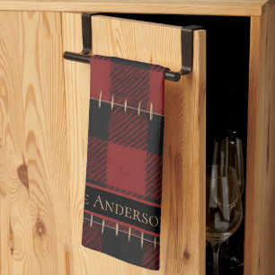 Paño De Cocina Rustic Farmhouse Buffalo Plaid Navidad Personaliza