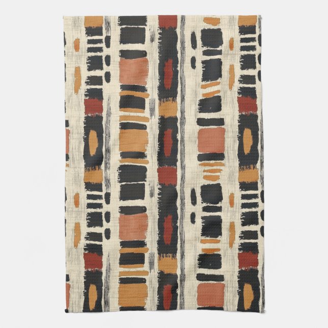 Paño De Cocina Rustic Mudcloth Geometric Pattern (1) (Vertical)