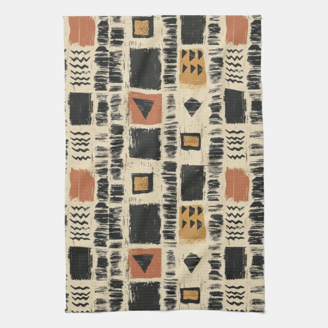 Paño De Cocina Rustic Mudcloth Geometric Pattern (3) (Vertical)