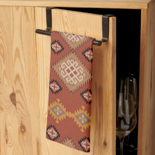 Paño De Cocina Rustic Southwestern Tribal Diamond Boho Aztec